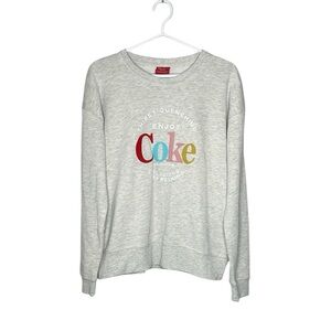 Coca-Cola multi color Embroidered Sweatshirt in Oatmeal size Medium